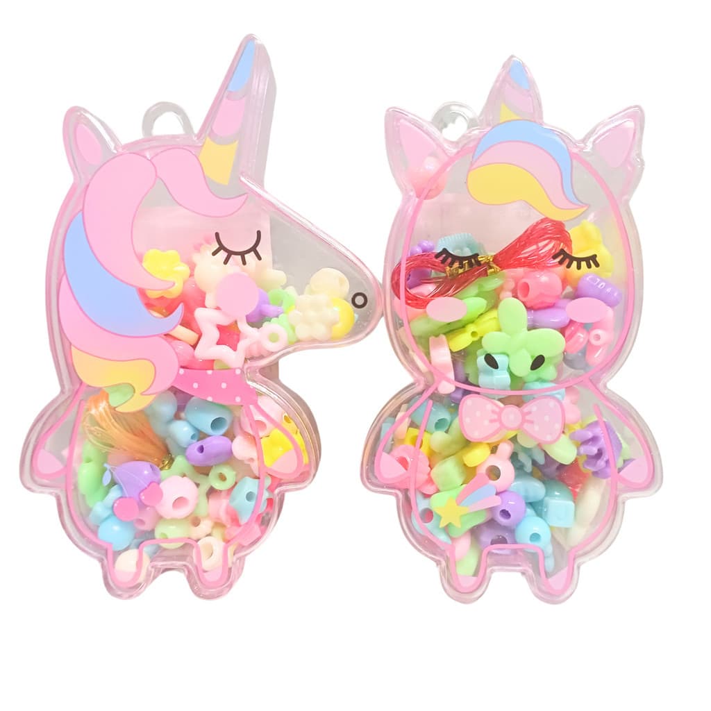 Kit Miçangas para fazer Pulseiras e Colares Unicornio Rosa - DFXL0177