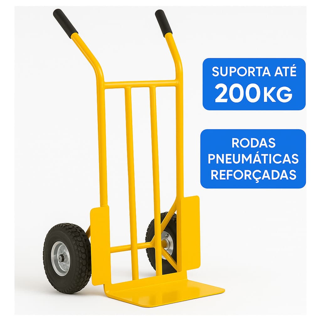 Carrinho Plataforma Vonder 200kg Para Transporte Pesado De Cargas