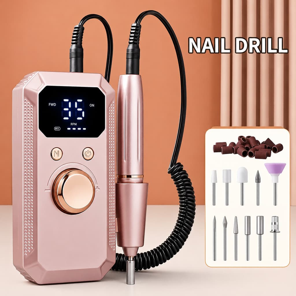 Lixadeira Elétrica De Unha Portátil 32.000 RPM Recarregável Profissional Motor Unhas Fibra Porcelana