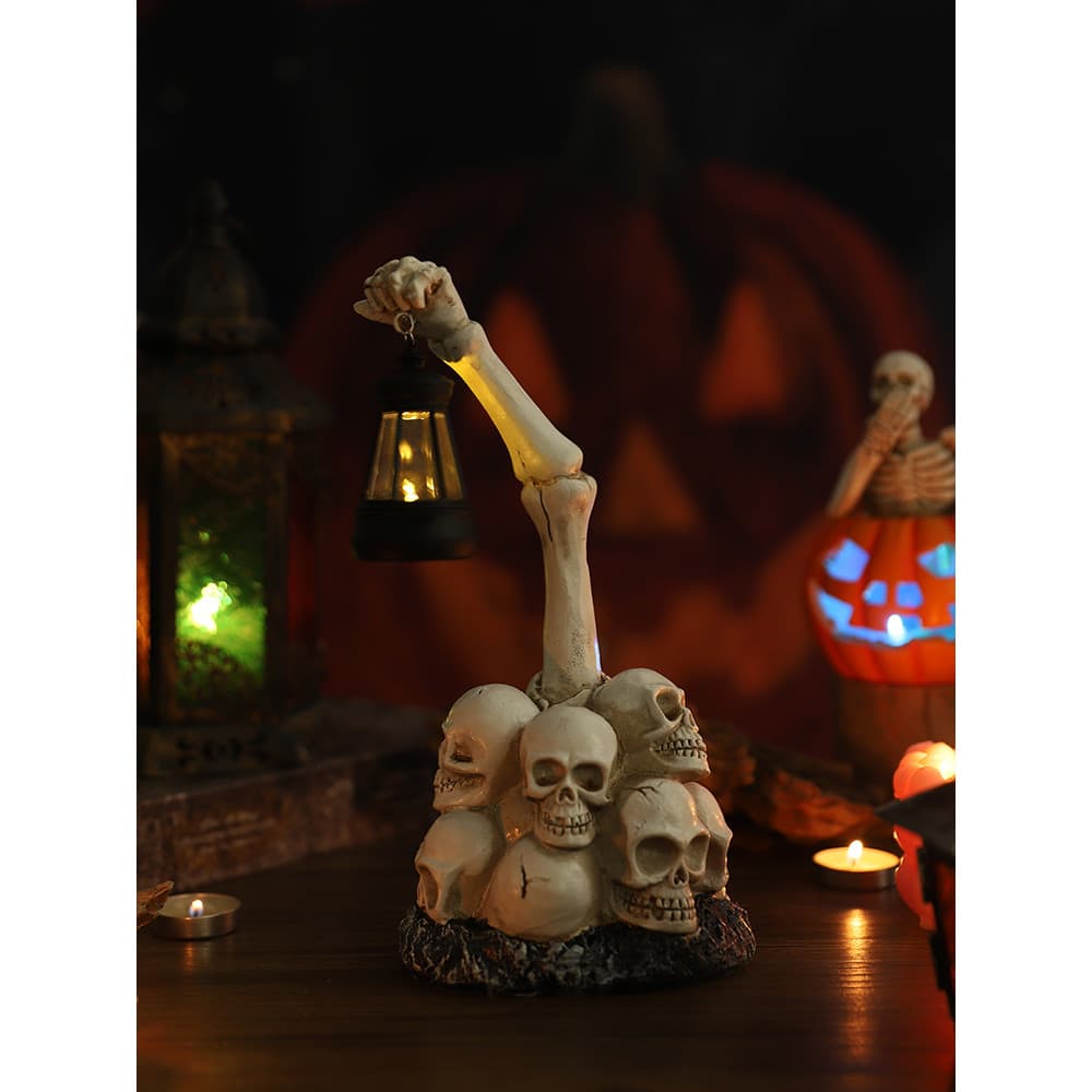 Novos produtos transfronteiriços decoração de Halloween ornamentos busto zumbi lanterna crânio fantasma mão lâmpada Hexa