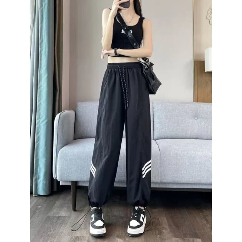 Primavera verão macacão moda calças casuais na moda confortável usar duas usar cordão calças femininas calças retas mais