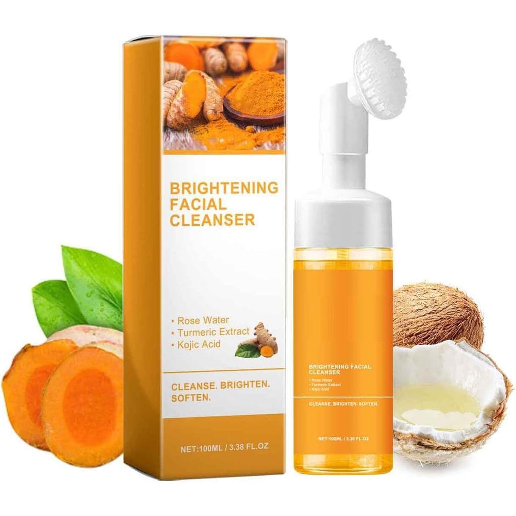 Gel de Limpeza Facial de Cúrcuma com Escova, Gevona Pure Glow Cleanser, Gel de Limpeza Facial Hidratante de Cúrcuma, Gel