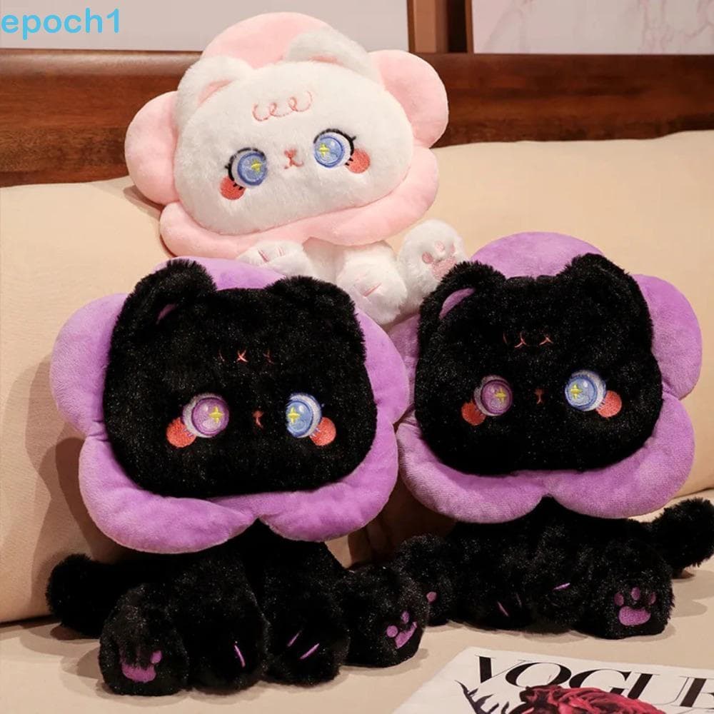 EPOCH1 Gatinho Recheado Boneca , Animal Anime Flor Loop Gato Brinquedo De Pelúcia , Roxo Macio Dos Desenhos Animados