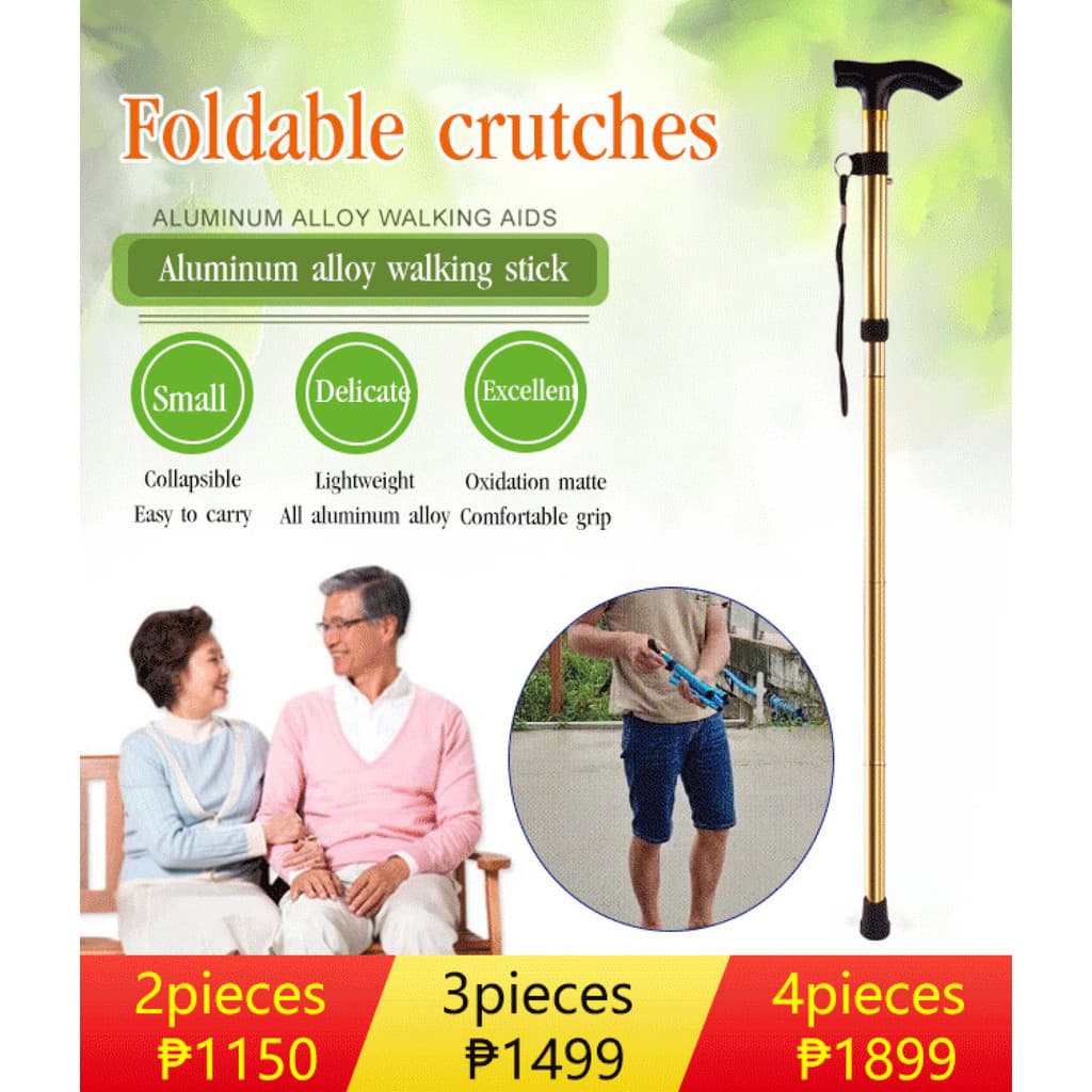 [Ajustável e Antiderrapante] Bastão de trekking dobrável multifuncional antiderrapante/Dobrável/Portátil