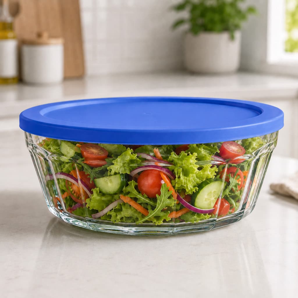 Pote Saladeira Vidro Com Tampa 4 Litros Tigela Grande De Servir Tapoer Porta Alimentos Cozinha