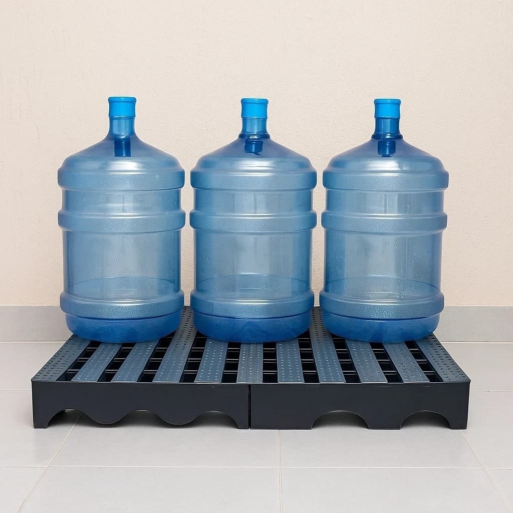 Pallet Piso Plastico Preto 50x50cm Estrado Vazado Encaixe Modular Drenagem Resistente Peso