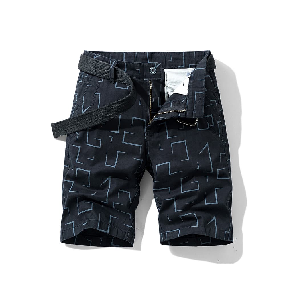 Macacão de algodão puro Shorts masculino verão Street wear calças médias estilo fino cinco pontos exterior wear impresso
