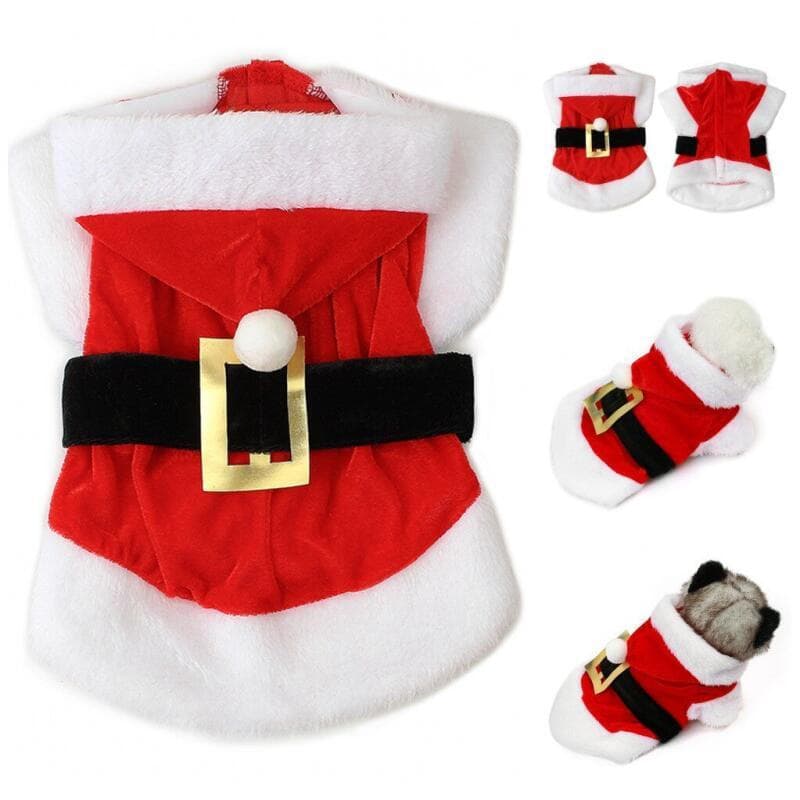 Cão Traje De Natal Santa Festival Roupas De Festa Papai Noel Para Gato Cães Jaqueta De Inverno Quente Casaco Animais De