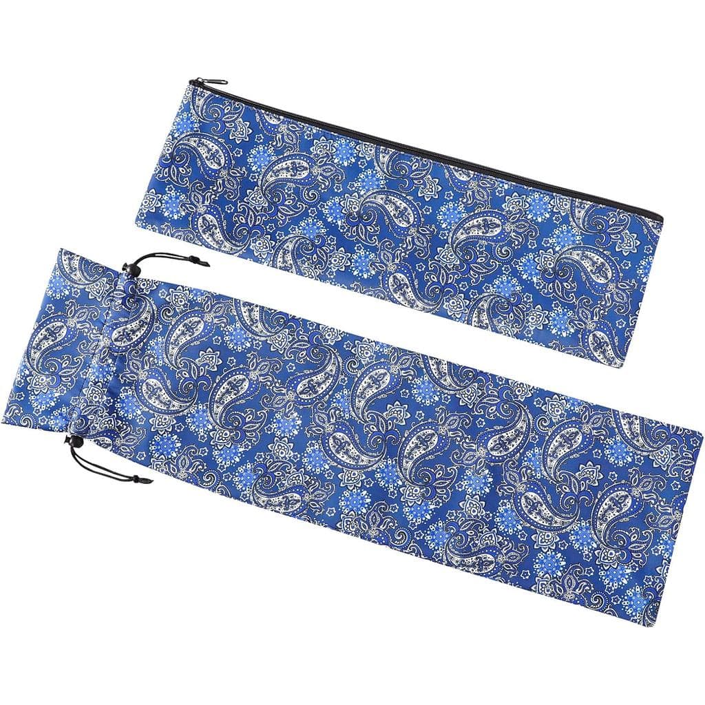 Bolsa vazia para Mahjong, com capa protetora para suportes e empurradores de Mahjong, bolsa azul estampada para peças de