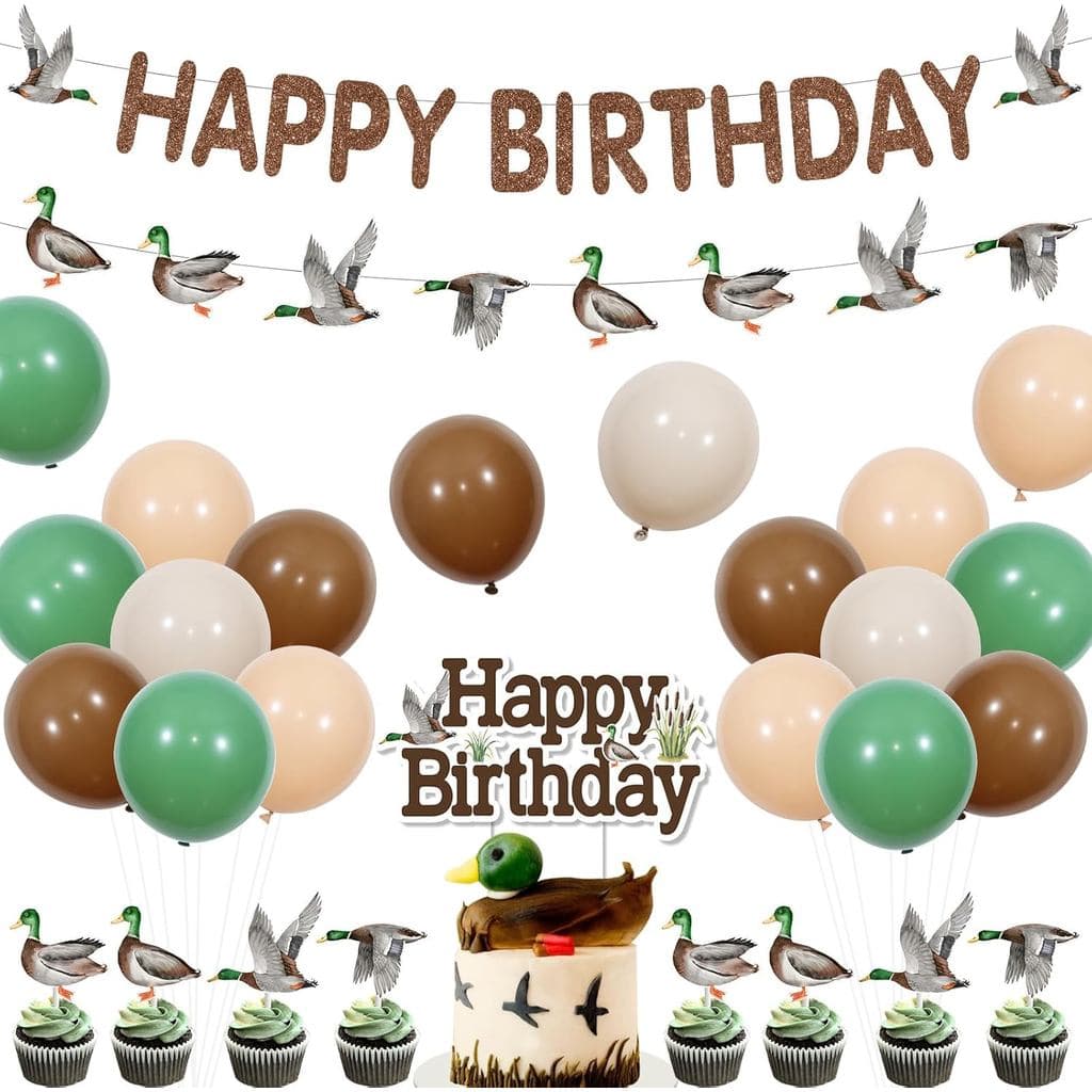 Decorações de Festa de Aniversário com Tema de Pato para Meninos, Suprimentos para Festa com Tema de Pato com Faixa de F