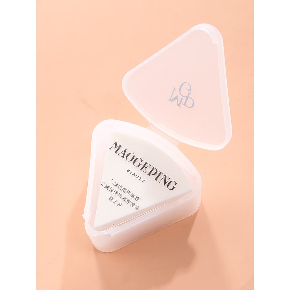 [Estoque pronto] Mao Geping Triangle Puff Foundation Base Maquiagem Esponja de couro Puff Puff