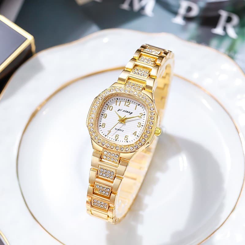 relogio feminino pequeno relogio feminino luxo 1m luz luxo Gypsophila quadrado liga relógio nicho High-End relógio femin