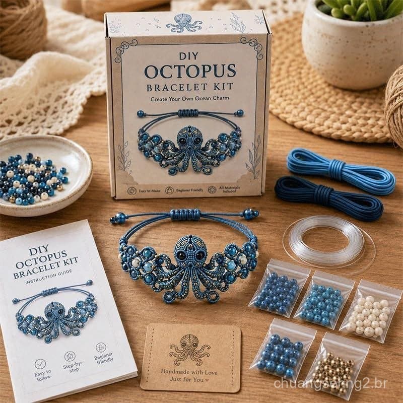 Kit de Fabricação de Pulseiras de Miçangas DIY, Kit de Pulseiras de Miçangas com Tema de Animais para Iniciantes, Kit de