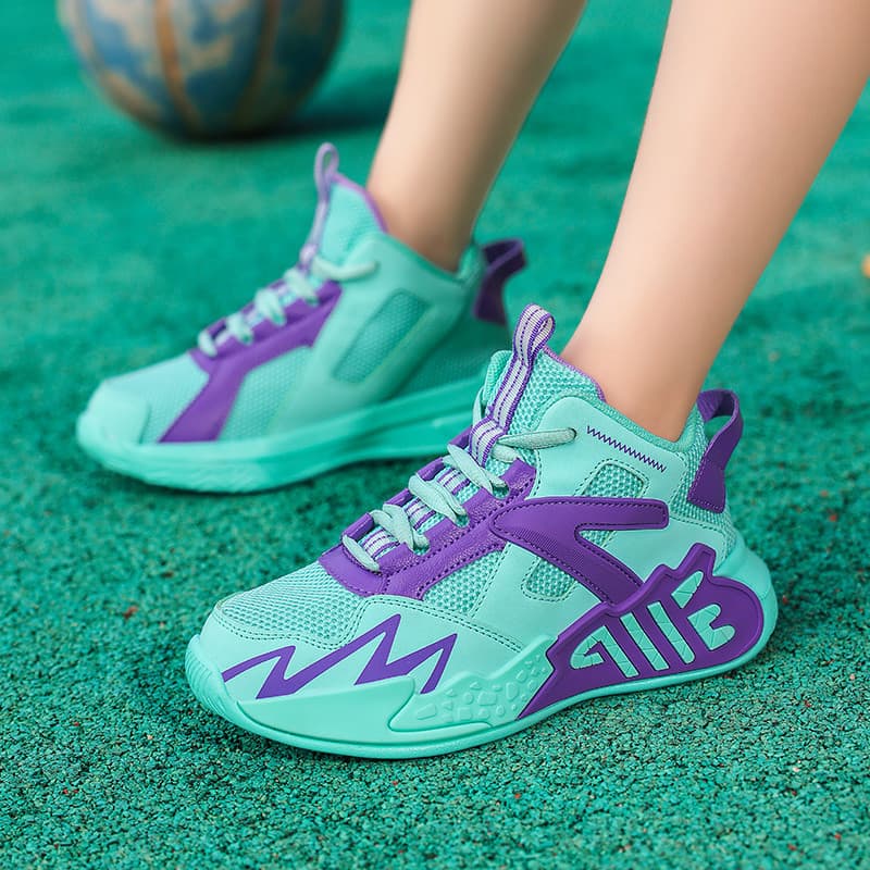 Crianças sapatos esportivos primavera outono 2025 novo estilo meninos tênis de basquete malha respirável tênis estudante