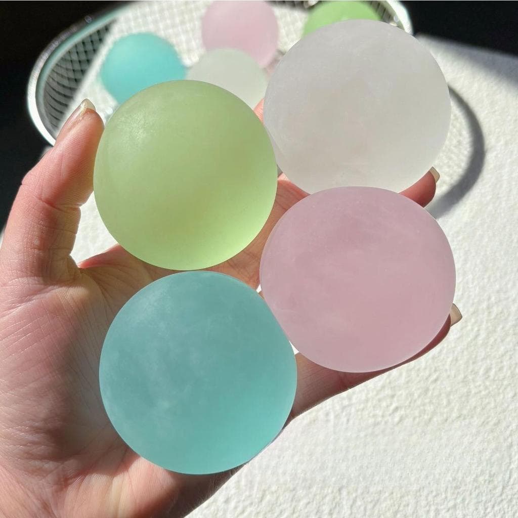 Bola De Estresse TPR Não Rebound De 6 Cm , Brinquedo Macio E Sedoso Para Apertar Óleo De Coco , Maltose De Ascensão Lent