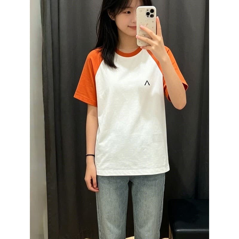 Crianças roupas infantis/meninos meninas ao ar livre leve de secagem rápida mangas Raglan cor-bloqueando camiseta de man