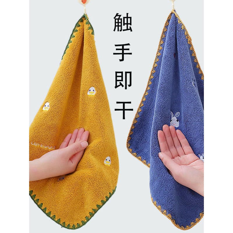Toalha de mão pendurada toalha de mão pendurada bonito absorvente quente velo toalha quadrada crianças pequena toalha de