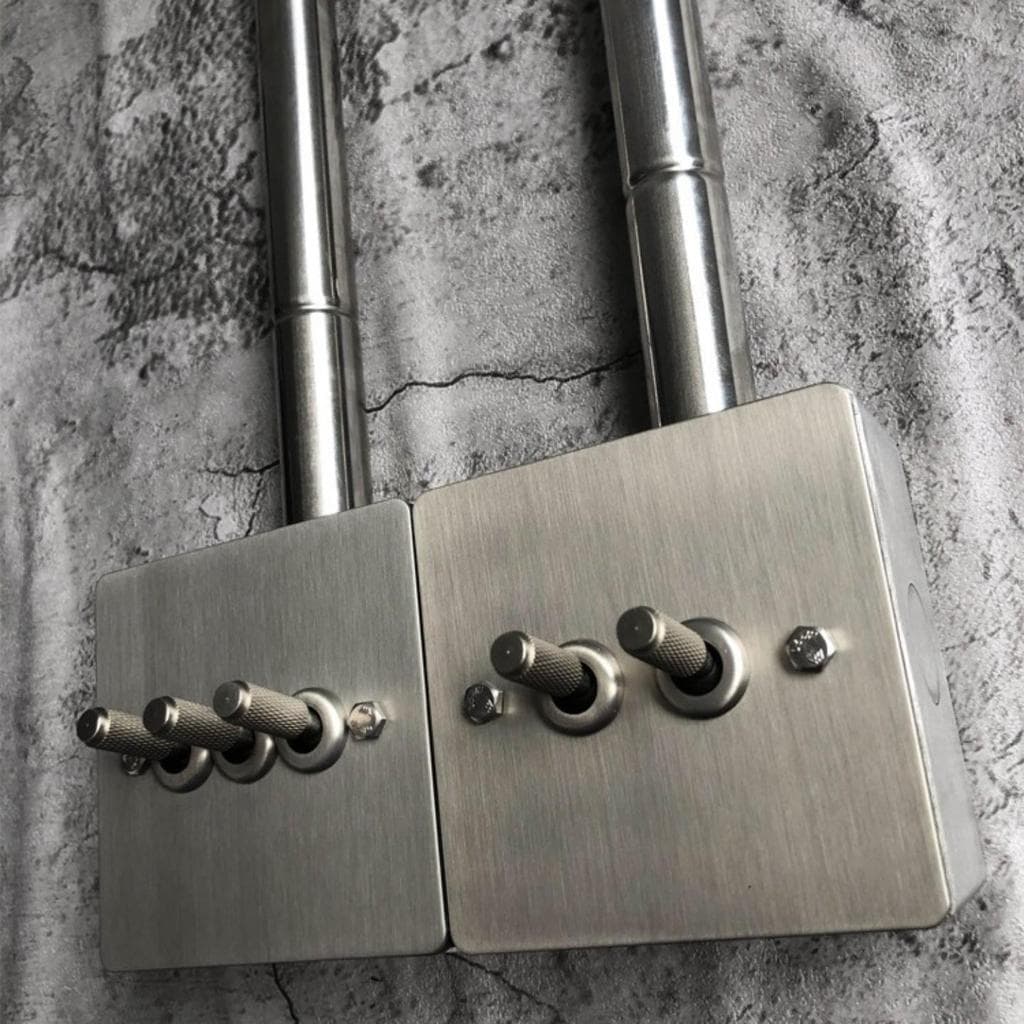 Painel escovado de aço inoxidável fosco estilo Industrial retrô 86 interruptor de alavanca oculto pode ser exposto soque