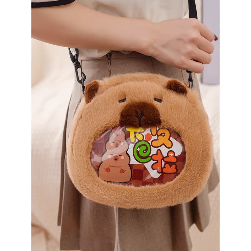 Kapibara capivara barra de pelúcia Chirp saco criativo moeda bolsa portátil estudante saco de armazenamento dor pingente