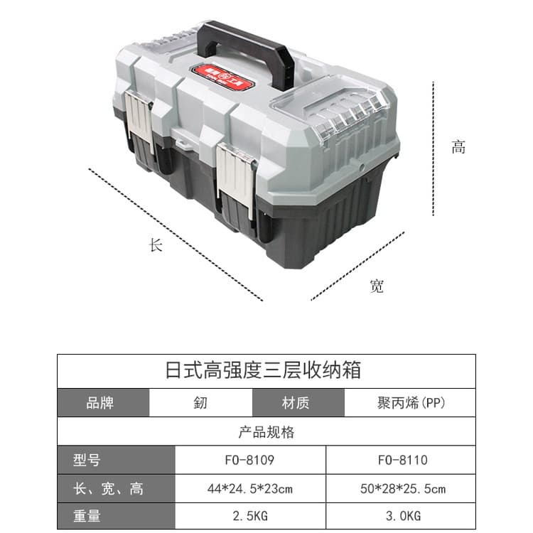 Fukuoka caixa de ferramentas caixa de armazenamento plástico doméstico portátil grande armazenamento de ferragem do carr