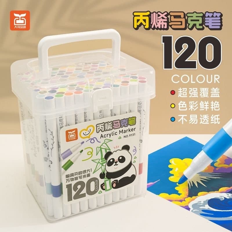 Marcador acrílico 120 cores barris estudantes da escola primária crianças arte pintura dedicada opaco empilhável cor lav