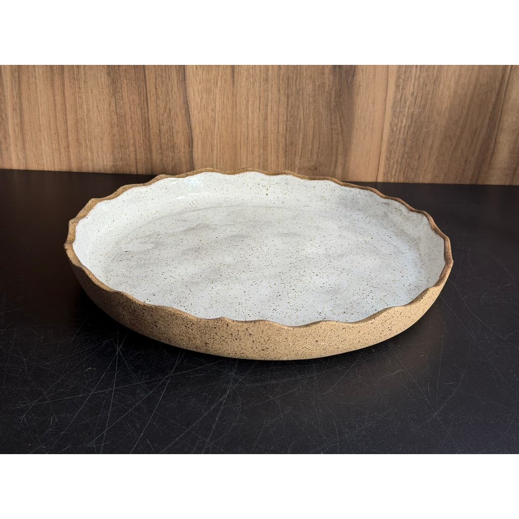 Tigela Ondulada de Cerâmica Artesanal 28cm