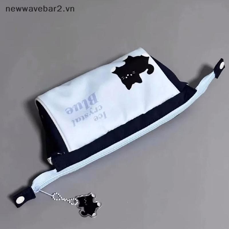 Nobleflying Novo Estojo De Lápis De Estudante De 1 Peça Para Menino Menina Moda Coreana Desenho Animado Gato Bolsa Alta