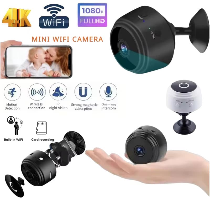 Câmera Wi-Fi Sem Fio 4K HD A9 Mini Gravador De Vídeo Monitoramento Segurança Em Casa Inteligente Para Bebês 2026
