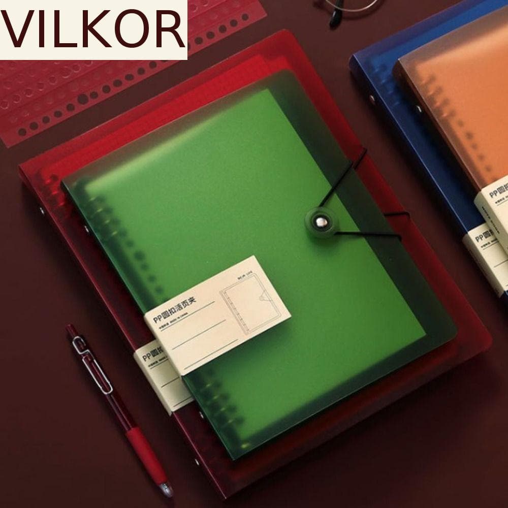 VILKOR A5/B5/A4 Capa De Pasta , DIY Com 8 Furos , Caderno De Folhas Soltas Transparente Para De Arquivo A4