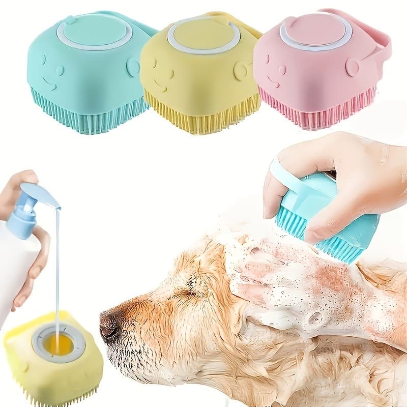 Escova de banho para sistema de Shampoo para animais de estimação (cor aleatória) Escova de massagem para gatos, escova