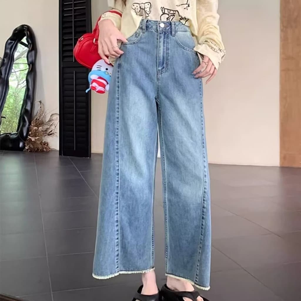 2026 Novo estilo Jeans até o tornozelo calças femininas verão Plus Size gordura mm cintura alta calças largas Jeans femi