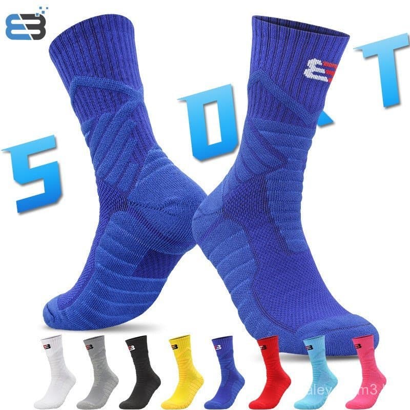Meias masculinas de cano alto/com reforço para esportes/basquete/corrida