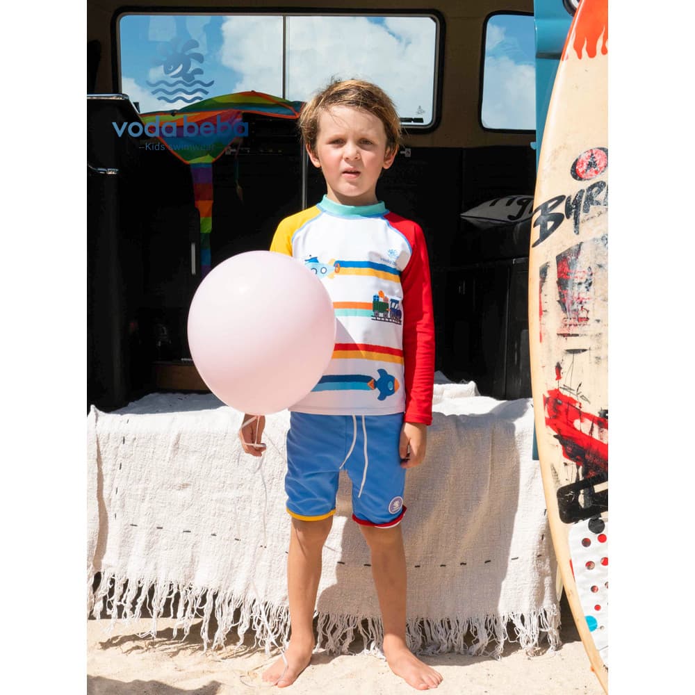 Voda Beba Maiô infantil meninos bebê médio grande maiô infantil Shorts de manga comprida protetor solar