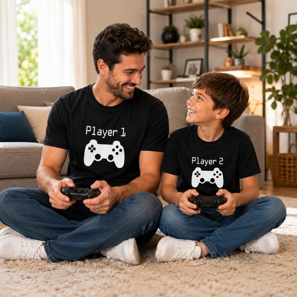 Kit 2 Camisetas Player Pai e Filho