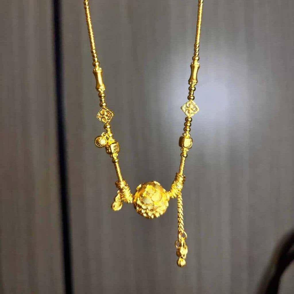Estilo chinês escovado peônia bola placa torcido frisado colar requintado temperamento de alto valor estilo chinês luz l