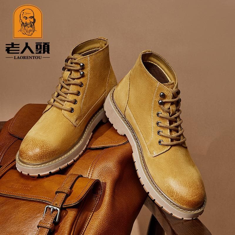 Botas de deserto para cabeça de idosos homens verão novo estilo respirável Martin botas masculinas de algodão de alta qu