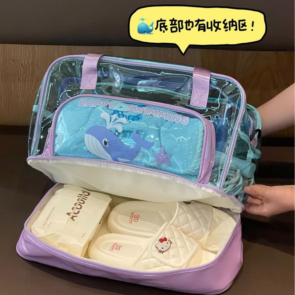 Saco de praia à prova dwaterproof água grande capacidade com zíper impresso bolsa sapato armazém tamanho grande Cross-co
