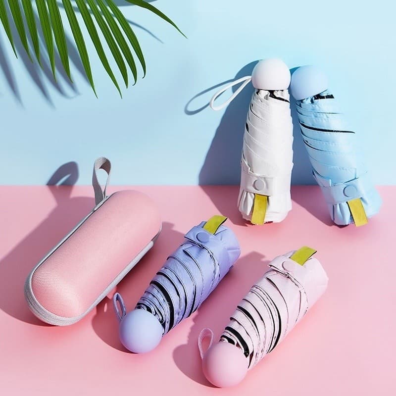 Guarda Chuva de sol Caso Óculos Da Cápsula ultra light mini Sombrinha Bolso