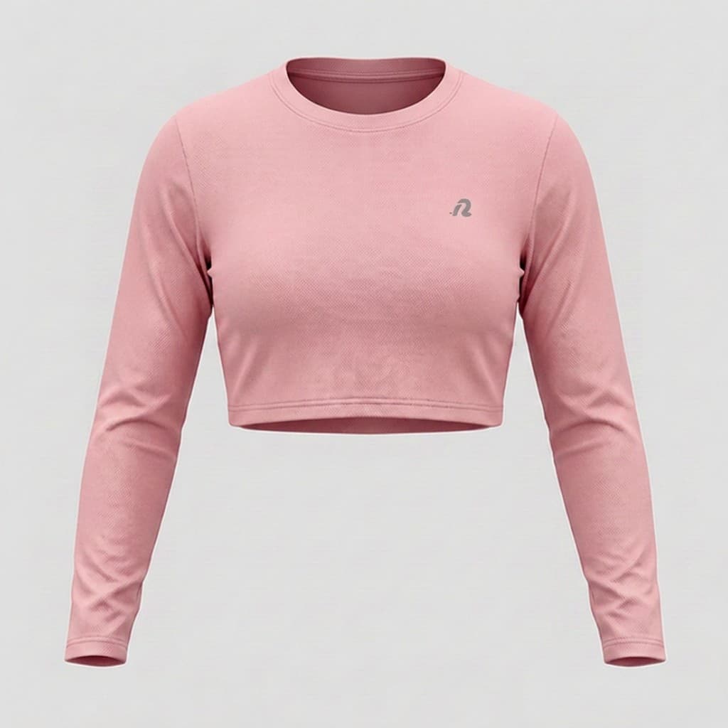 Blusa Cropped Top Casaco Camiseta Termico Manga Longa Dry Fit UV Poliamida Feminino Esportivo Academia Fitness