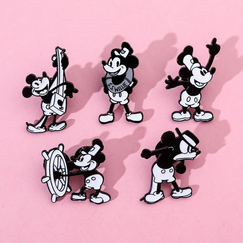 [5pçs] Broches de Liga Mickey Mouse - para decorar roupas e mochilas