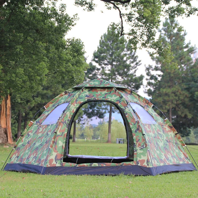 Ao ar livre automático 5-8 pessoas correspondência livre abertura rápida Hexagonal barraca de acampamento família Multip