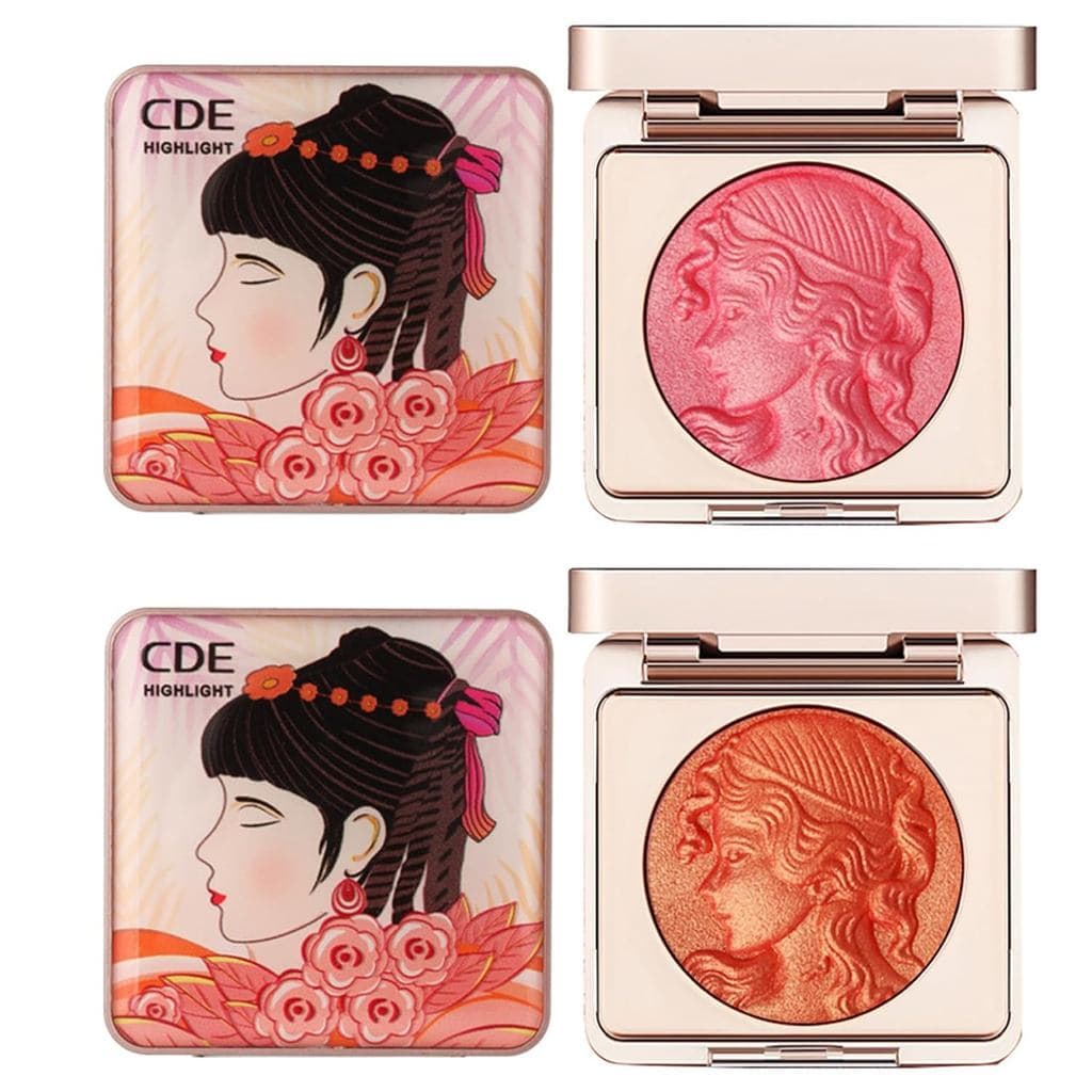 Paleta de Blush em Pó Suave com Efeito Relevo para as Maçãs do Rosto, Paleta de Maquiagem Blush Coreana, Paleta de Blush