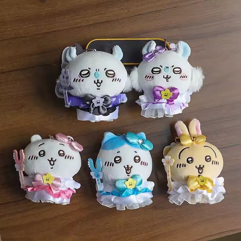 Kawaii Japonês Auto-Depreparador Urso Magia Menina Série Chaveiro De Pelúcia Saco Pingente