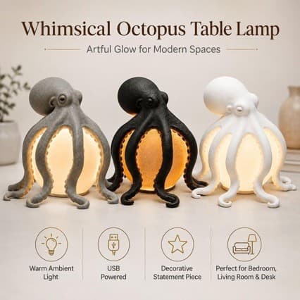 Americano criativo polvo oceano resina candeeiro de mesa escritório em casa atmosfera decorativa luz noturna