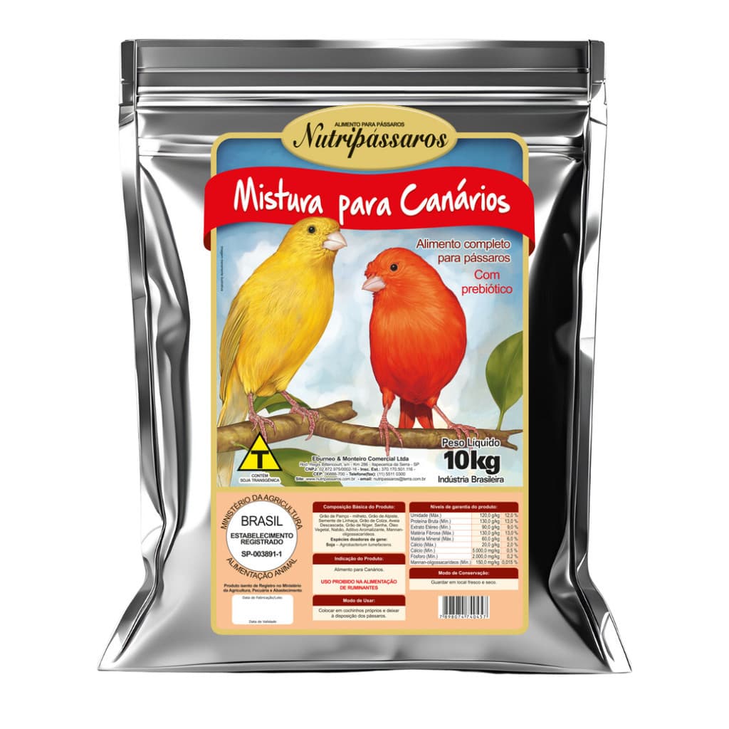 Ração para Canário com Mel Nutripássaros 10 kg