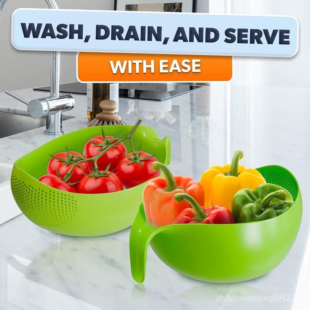 Escorredor de Arroz com Alça - Lavador de Arroz Leve com Design Inteligente para Drenagem Fácil de Água, Fácil de Usar e