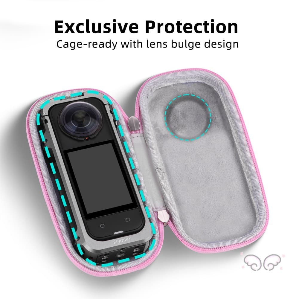 Bolsa Para Câmera Insta360 X5-Armazenamento Portátil PU À Prova De Choque Gaiola De Coelho Resistente A Respingos