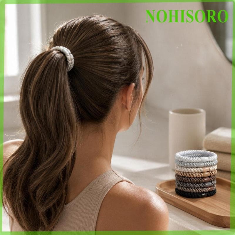 [Nohisoro] Laço De Cabelo Feminino Trançado De Alta Elasticidade Para Meninas Faixa Sem Costura Rosa Vermelha