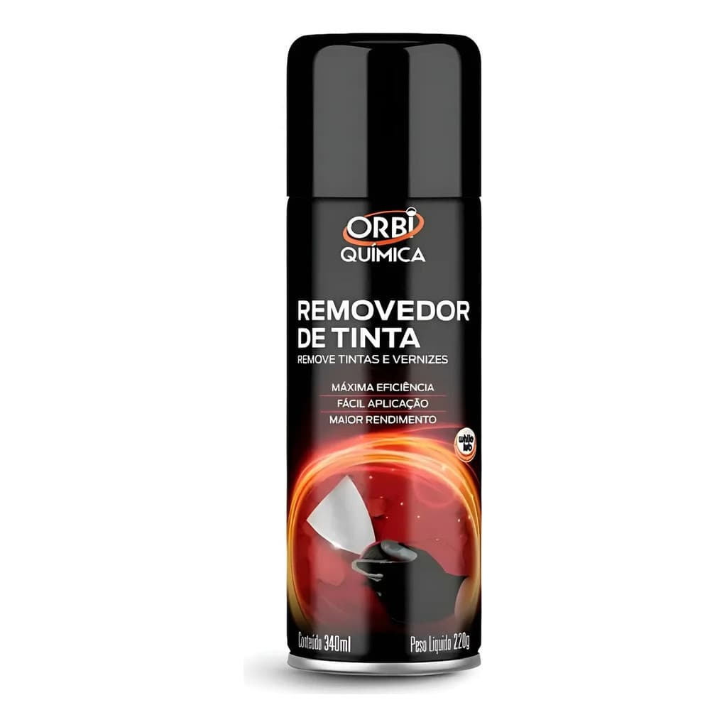 Removedor de Tinta Acrílica e Esmalte Orbi 340ml Spray Ação Rápida Profissional