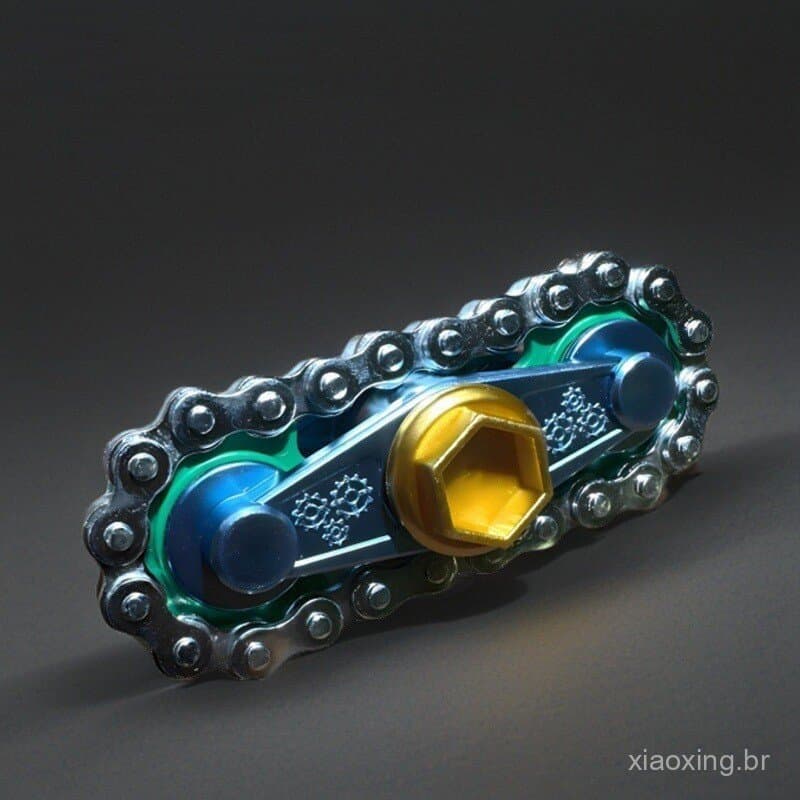 Novo Fidget Spinner de Ponta de Dedo com Engrenagens e Correntes de Bicicleta de Metal, Antiestresse e Antiansiedade Br